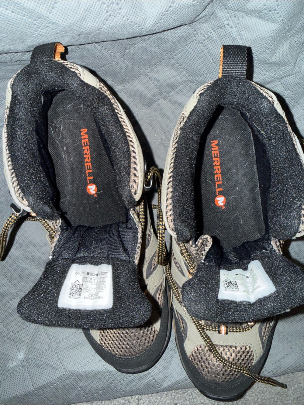 Merrell Men's Hiking Boots - Walnut (Beige, Black and Orange) Size 7.5 - Picture 2 of 10